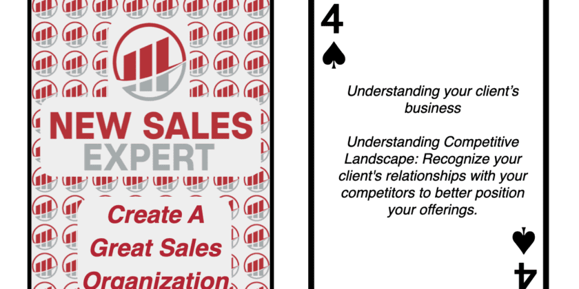 Four of Spades: Understanding your client’s business: Analyzing Customer Goals: Understanding Competitive Landscape: Recognize your client’s relationships with your competitors to better position your offerings.